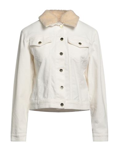 Shop Kaos Jeans Woman Jacket White Size 8 Cotton, Elastane