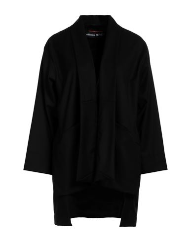Collection Privèe Collection Privēe? Woman Overcoat & Trench Coat Black Size 8 Polyester, Viscose, Elastic Fibres
