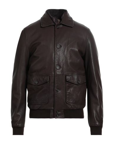 Andrea D'amico Man Jacket Cocoa Size 40 Soft Leather In Brown