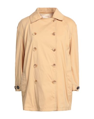 Liviana Conti Woman Overcoat & Trench Coat Beige Size 6 Cotton, Polyamide, Elastane