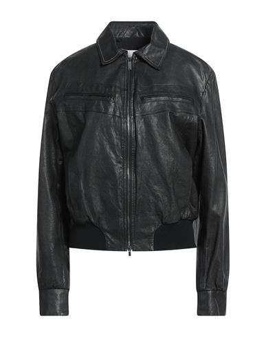 Fabiana Filippi Woman Jacket Black Size 4 Soft Leather, Cotton In Black