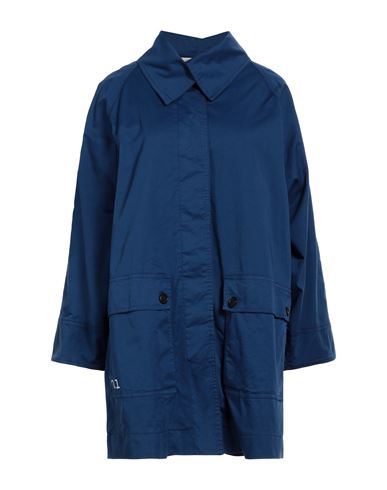 Semicouture Woman Overcoat & Trench Coat Blue Size S Cotton, Elastane