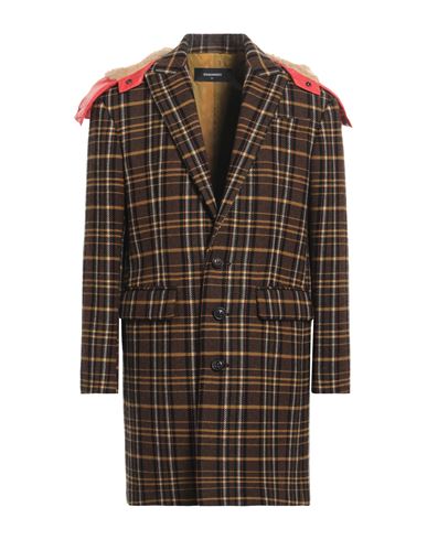 Dsquared2 Man Coat Khaki Size 42 Virgin Wool, Polyamide In Grey