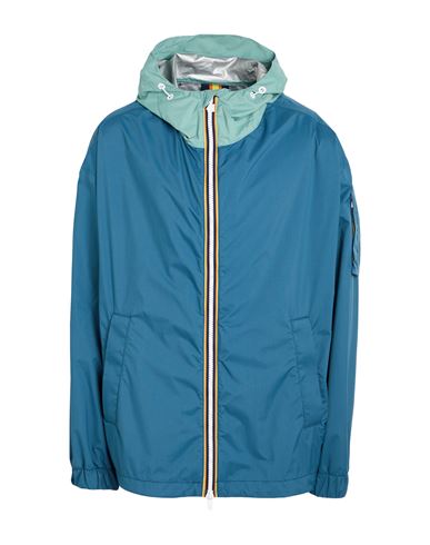 K-way Man Jacket Slate Blue Size Xl Polyamide In Blue