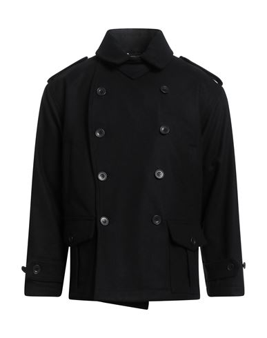 Messagerie Man Coat Black Size S Wool, Nylon