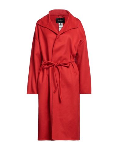 Les Copains Woman Coat Red Size 6 Virgin Wool, Cashmere