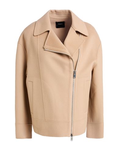 Theory Woman Jacket Light Brown Size M Cashmere, Cupro In Neutral