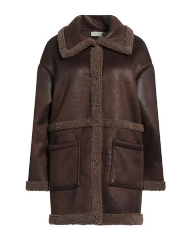 Haveone Woman Coat Brown Size M Polyester