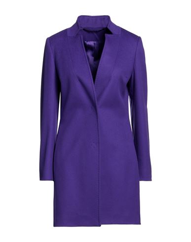Piacenza Cashmere 1733 Woman Coat Dark Purple Size 12 Virgin Wool