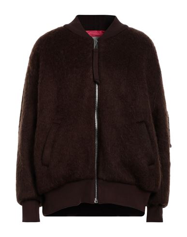 Laneus Woman Jacket Brown Size 6 Polyester, Mohair Wool, Polyamide