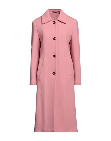 Paltò Woman Coat Pink Size 6 Virgin Wool, Polyamide, Cashmere