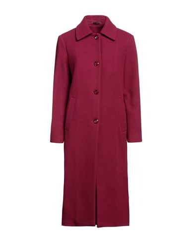 Paltò Woman Coat Garnet Size 4 Virgin Wool, Polyamide, Cashmere In Red