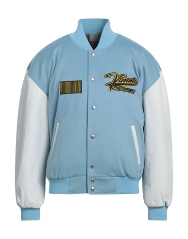 Vtmnts College Logo Wool Bomber Jacket In Blue