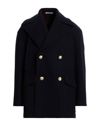 Palm Angels Man Coat Midnight Blue Size 36 Virgin Wool, Polyamide, Polyester