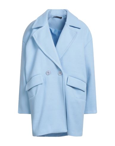 Vanessa Scott Woman Coat Sky Blue Size Onesize Polyester, Viscose, Elastane