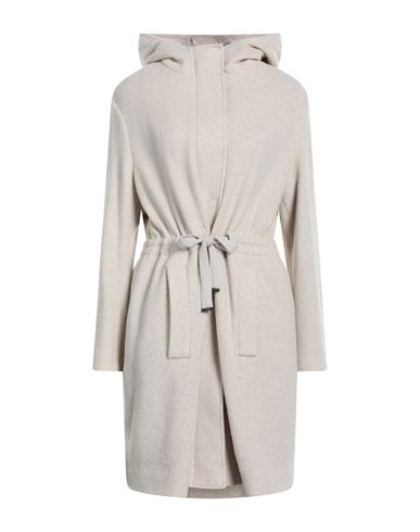 Cappellini By Peserico Woman Coat Ivory Size 6 Virgin Wool, Polyamide, Polyester, Merino Wool In White