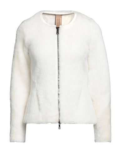 Giorgio Brato Woman Jacket Cream Size 4 Shearling, Cotton, Elastane In White