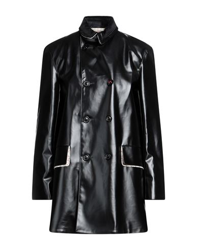 Maison Margiela Woman Coat Black Size 6 Cotton, Polyurethane
