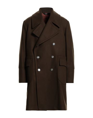 Bottega Martinese Man Coat Khaki Size 52 Wool, Polyamide In Neutral