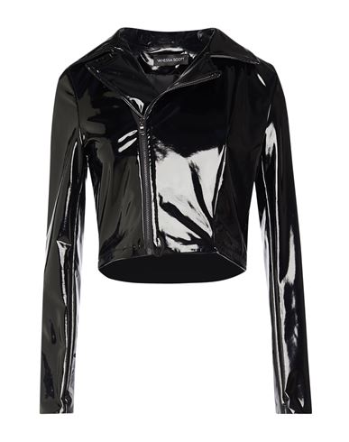 Vanessa Scott Woman Jacket Black Size M Polyester, Polyurethane, Elastane