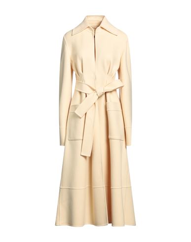 Jil Sander Woman Coat Light Yellow Size 2 Virgin Wool