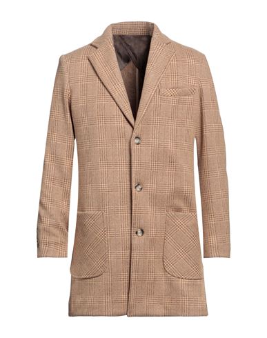 Massimo Rebecchi Man Coat Camel Size 46 Polyester, Elastane In Beige