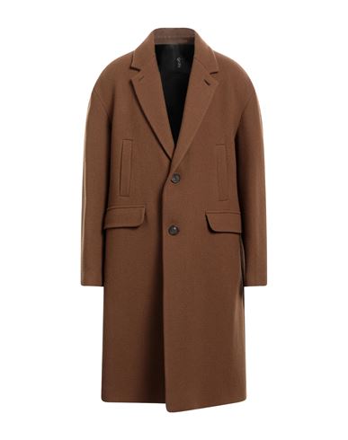 Hevo Hevò Man Coat Brown Size 40 Virgin Wool, Polyamide