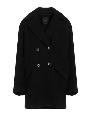 Pinko Woman Coat Black Size 12 Virgin Wool, Polyamide
