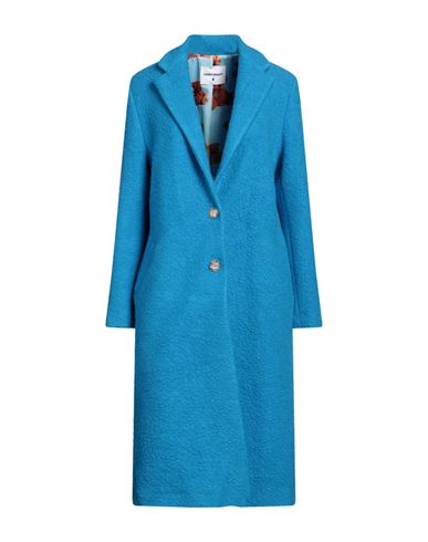Front Street 8 Woman Coat Azure Size 6 Wool, Polyester In Blue