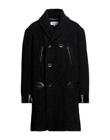 Maison Margiela Man Coat Black Size 38 Wool, Polyamide, Polyurethane