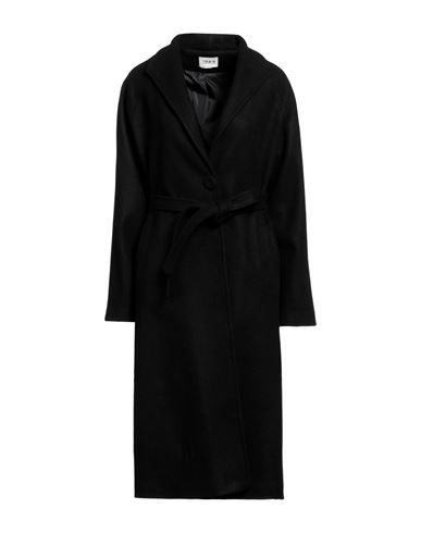 Berna Woman Coat Black Size L Polyester, Acrylic, Wool