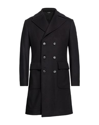 Bottega Martinese Man Coat Black Size 44 Virgin Wool, Polyester, Cashmere