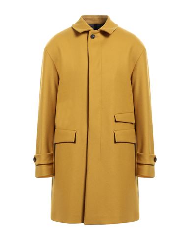 Hevo Hevò Man Coat Mustard Size 38 Virgin Wool, Polyamide In Yellow