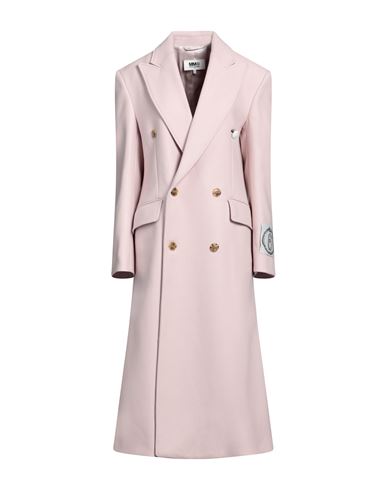 Mm6 Maison Margiela Woman Coat Light Pink Size 6 Wool, Polyamide