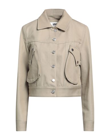 Mm6 Maison Margiela Woman Jacket Khaki Size 8 Cotton In Beige