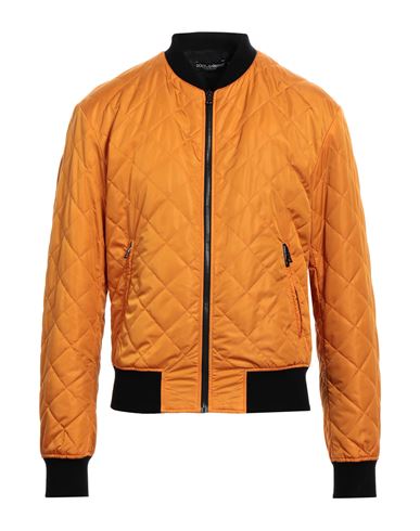 Dolce & Gabbana Man Jacket Orange Size 42 Polyester, Cotton, Elastane