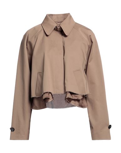 Mm6 Maison Margiela Woman Overcoat Camel Size 4 Cotton, Elastane In Beige