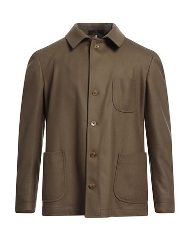 Santaniello Man Overcoat & Trench Coat Khaki Size 40 Wool, Polyamide, Cashmere, Elastane In Beige