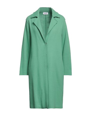 Niū Woman Overcoat Green Size Xl Virgin Wool, Polyamide