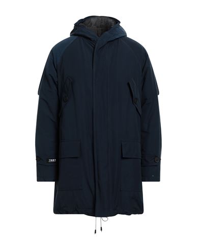 Berna Man Coat Navy Blue Size S Polyethylene, Cotton, Polyester