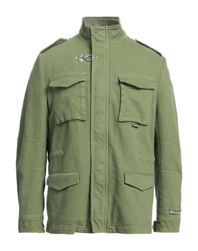 Berna Man Denim Outerwear Green Size 42 Cotton, Elastane