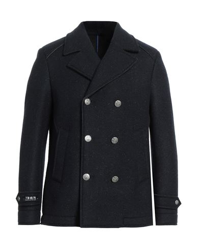 Berna Man Coat Midnight Blue Size 40 Viscose, Polyester, Virgin Wool, Acrylic, Elastane
