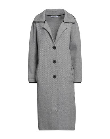 Lanacaprina Woman Coat Black Size L Viscose, Nylon, Polyester