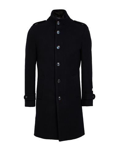Berna Man Coat Midnight Blue Size 34 Polyester In Blue