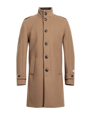 Berna Man Coat Camel Size 46 Polyester In Beige