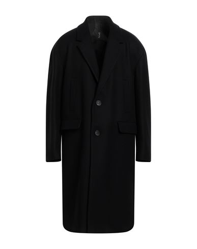 Hevo Hevò Man Coat Black Size 38 Pure Virgin Wool Iws, Polyamide