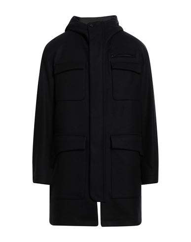 Hevo Hevò Man Coat Dark Brown Size 40 Virgin Wool, Polyamide In Black