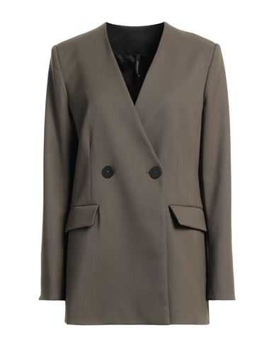 Pierantonio Gaspari Woman Overcoat & Trench Coat Military Green Size 8 Polyester, Cotton, Elastane