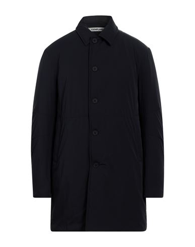 Esemplare Man Overcoat & Trench Coat Navy Blue Size 46 Polyamide, Elastane