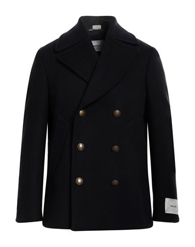 Paoloni Man Coat Black Size 42 Virgin Wool, Polyamide